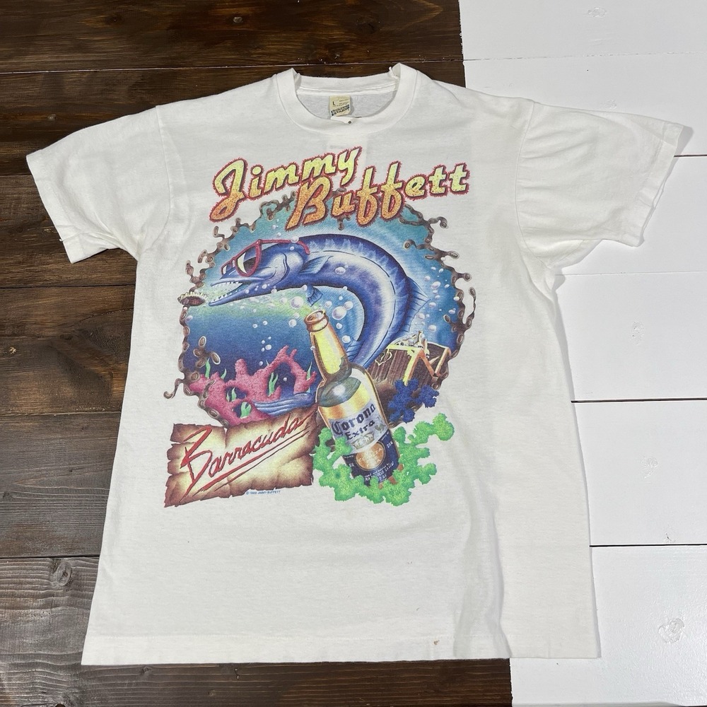 Vintage 80s Jimmy Buffett Hot Water Tour T Shirt Mens Large Margaritaville USA